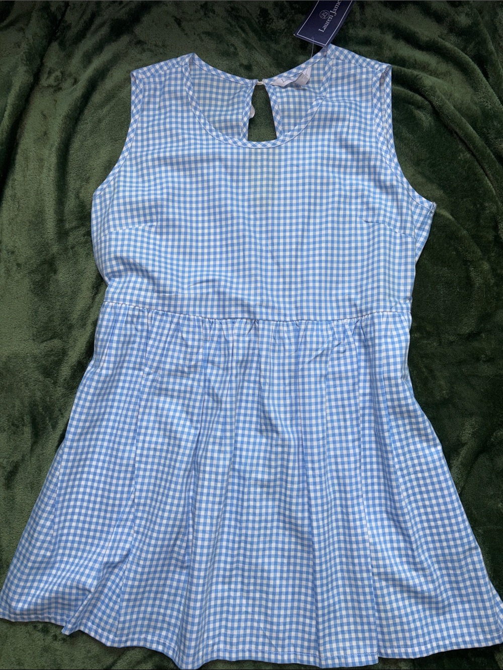 Lauren James Light Blue Gingham Sleeveless Dress